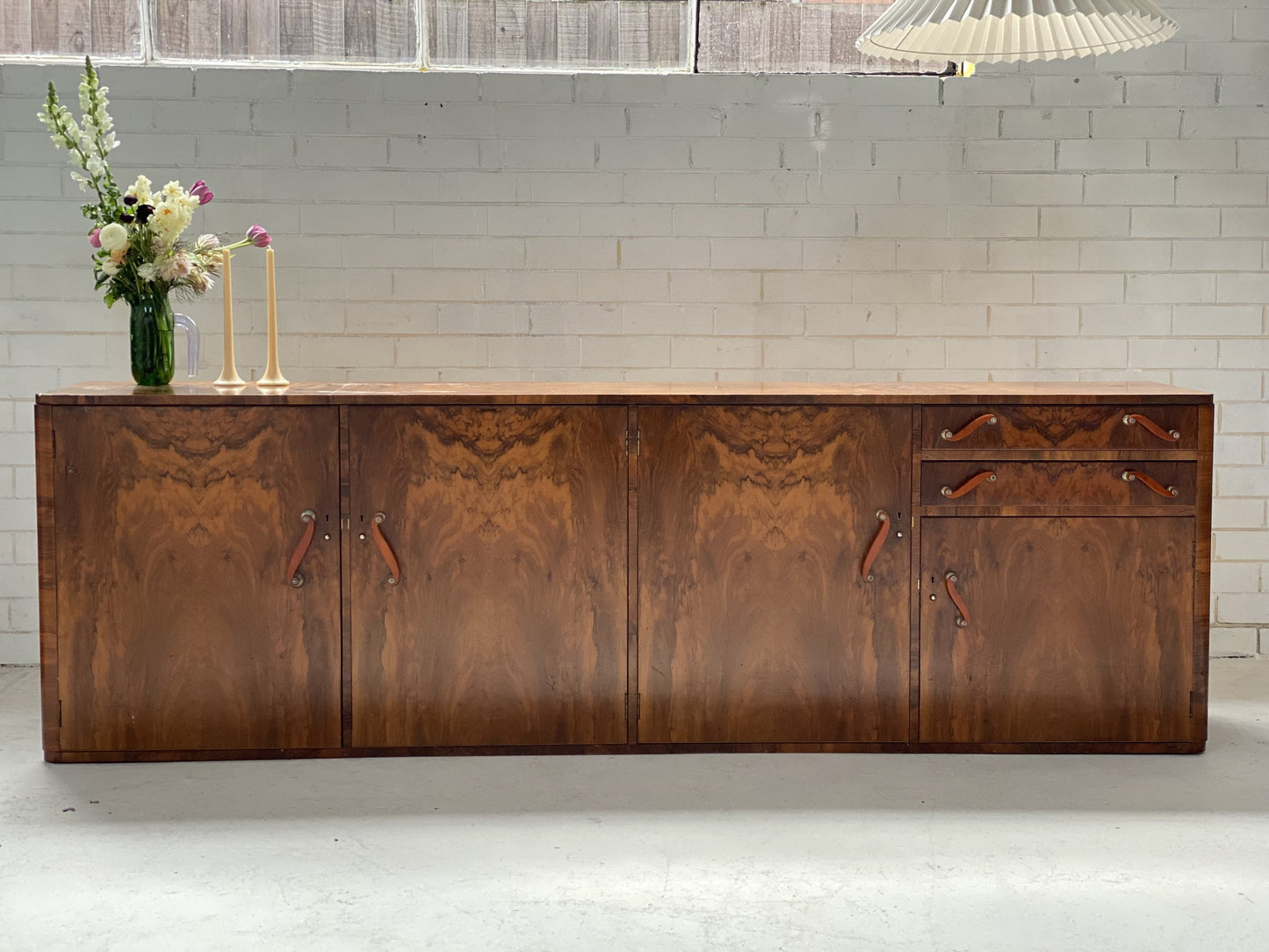 Large Vintage Burl Sideboard