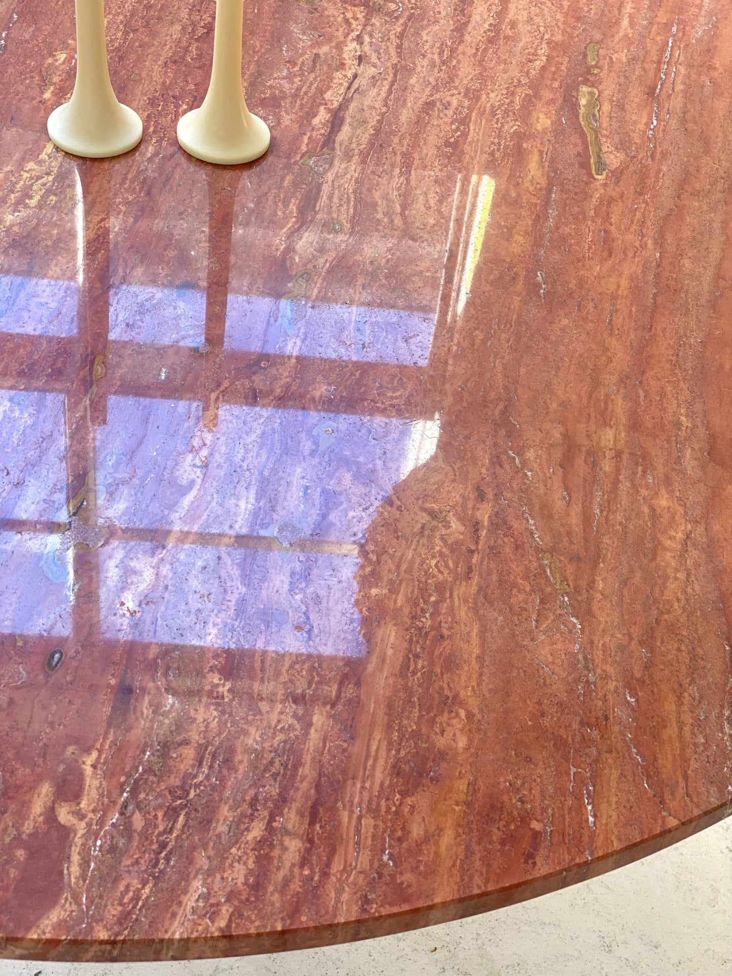 Custom “Floating” Lucite Travertine Table