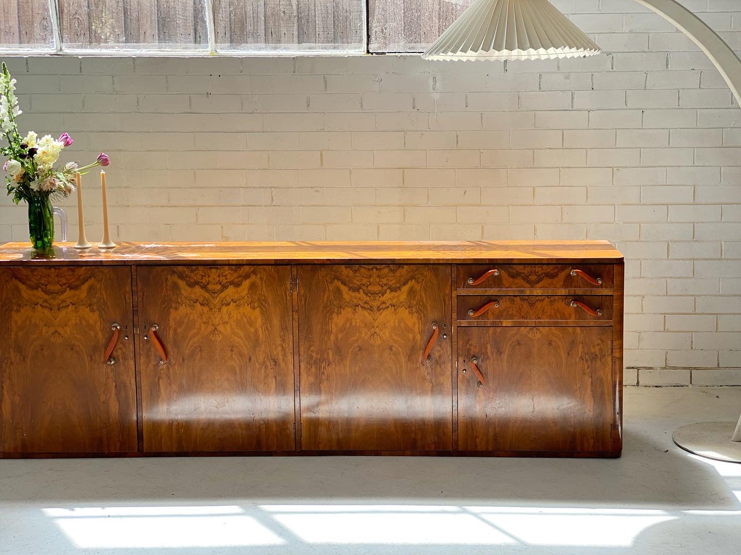 Large Vintage Burl Sideboard