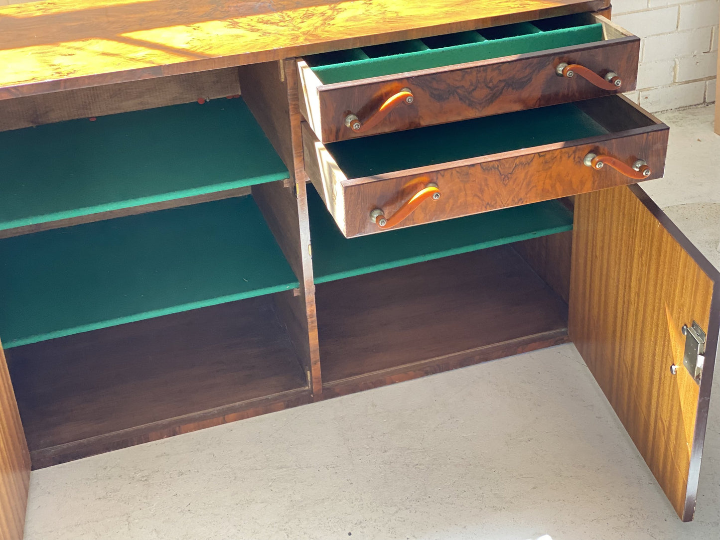 Large Vintage Burl Sideboard