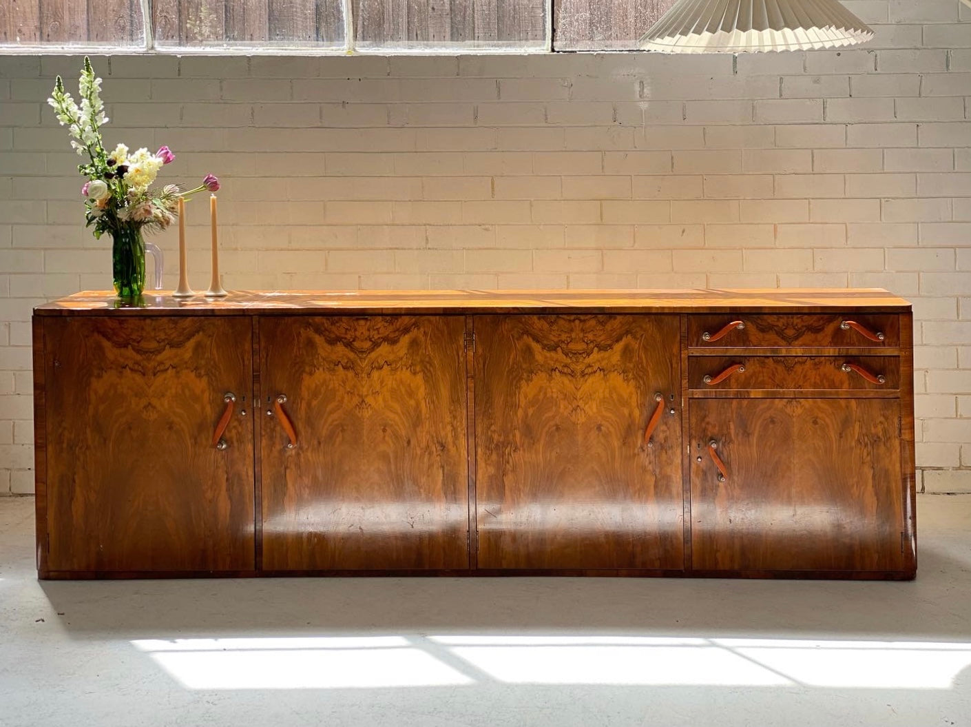 Large Vintage Burl Sideboard