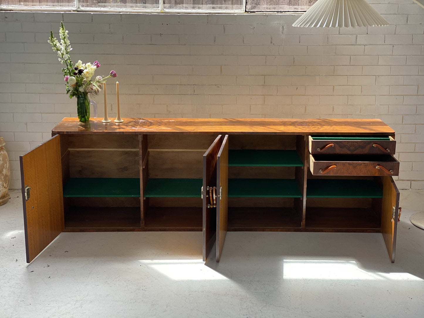 Large Vintage Burl Sideboard