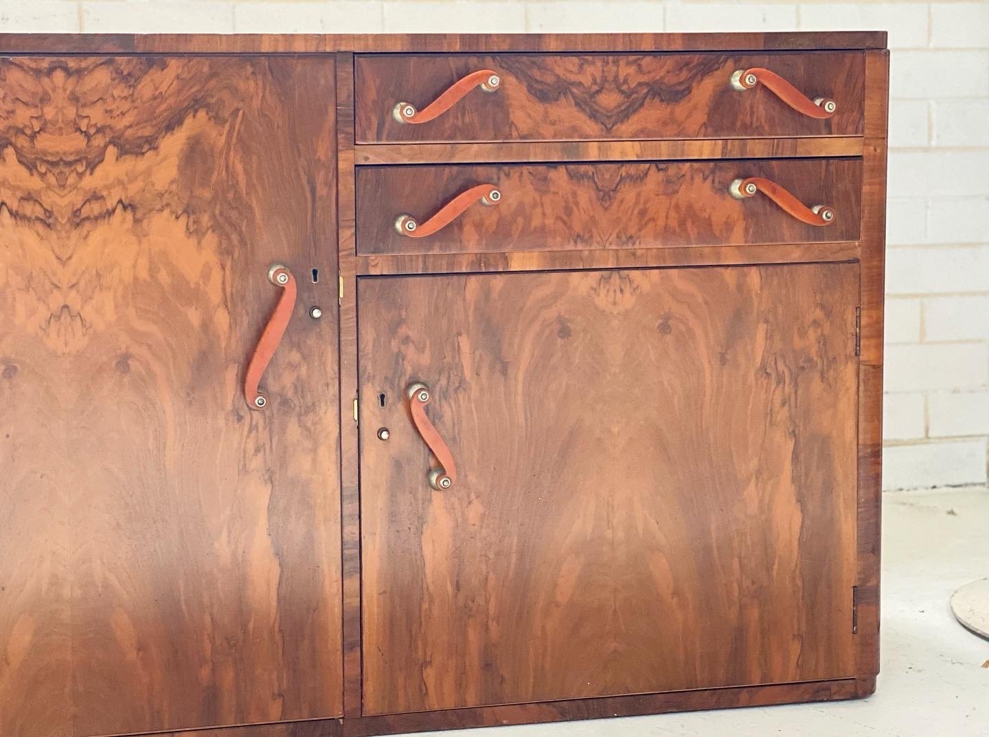 Large Vintage Burl Sideboard