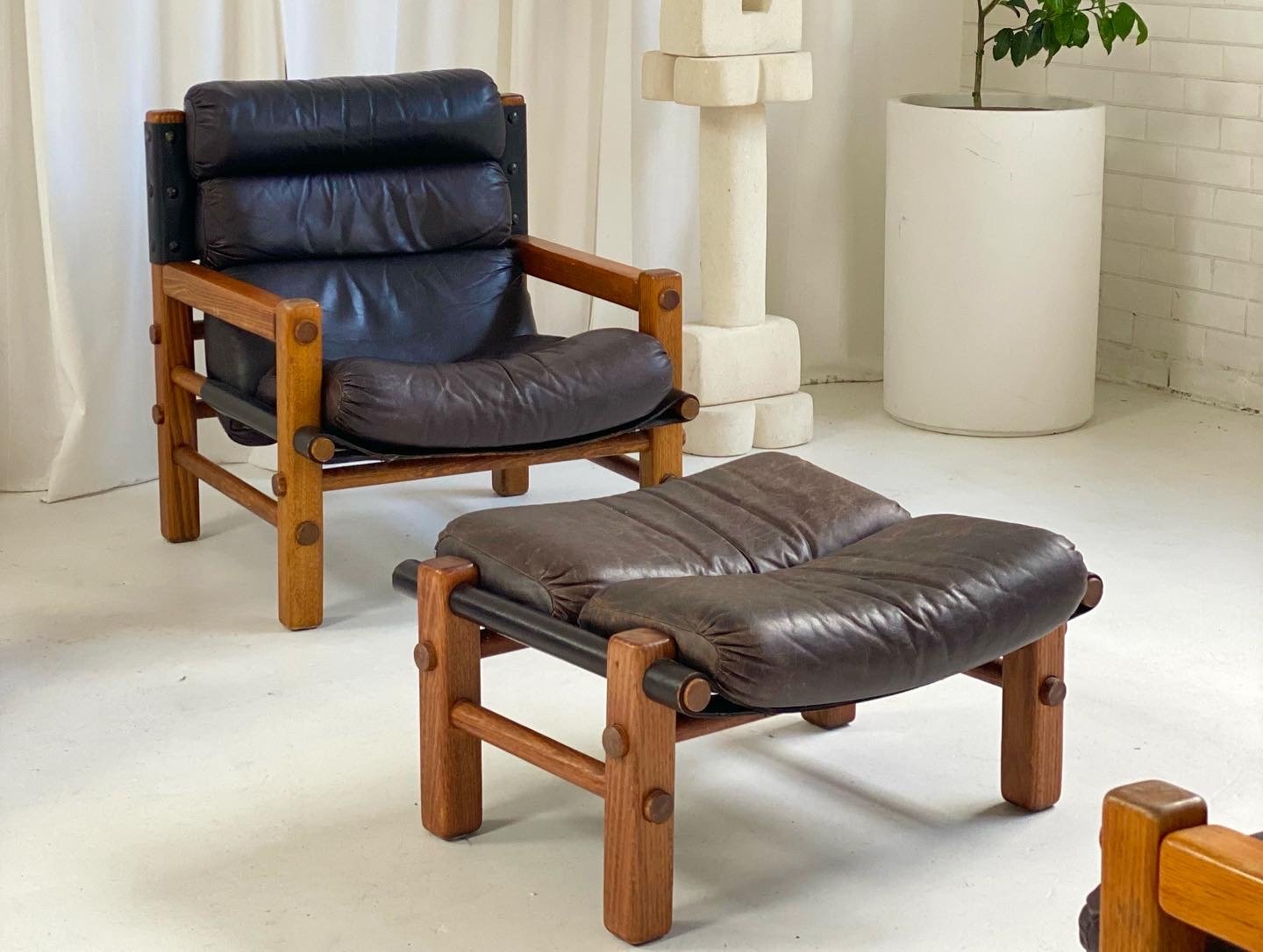 Norman Archibald Leather 4 Piece Sofa Set